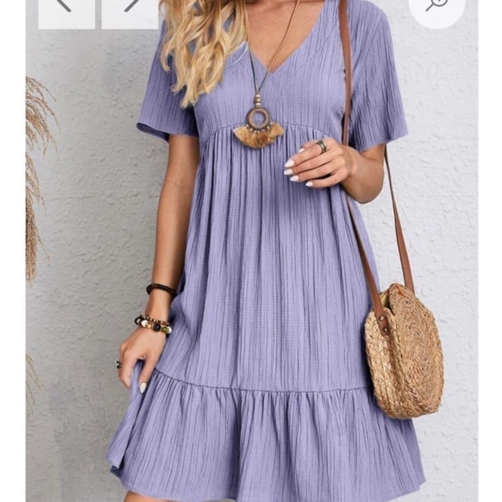 Lavender V-Neck Summer Dress